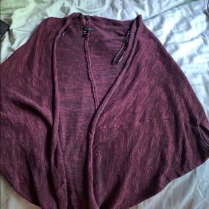 Long maroon cardigan